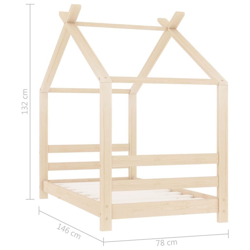 Vidaxl Estructura De Cama Infantil De Madera Maciza De Pino 70x140 Cm_2