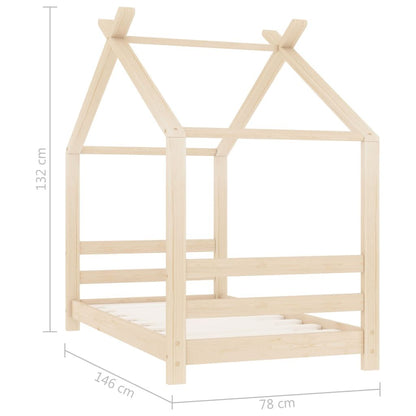 Vidaxl Estructura De Cama Infantil De Madera Maciza De Pino 70x140 Cm_2