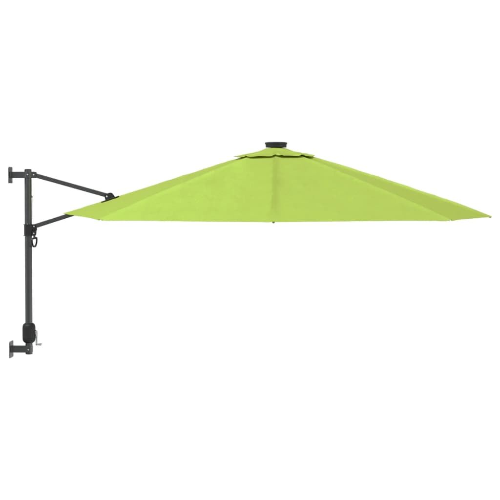 Vidaxl Sombrilla De Pared Con Led Verde Manzana 290 Cm_3