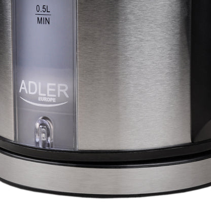 Hervidor Agua Eléctrico, 1,7l, Acero Inox., Resistencia Oculta, Inalámbrico, Apagado Automático Adler Ad 1216, 2200w_5