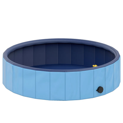 Pawhut Piscina Para Perros Plegable Con Aspersor Antideslizante Resistente Azul_0