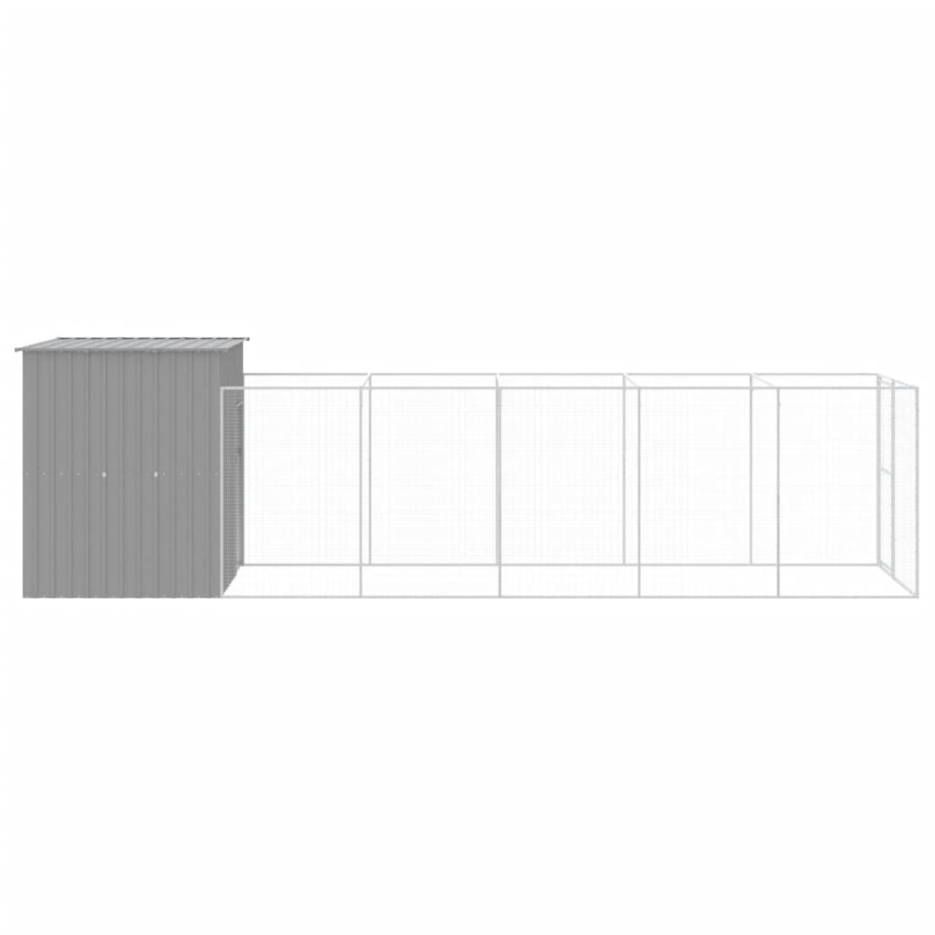 Caseta Perros Corral Acero Galvanizado Gris Claro 165x659x181cm_3