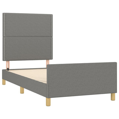 Estructura De Cama Con Cabecero De Tela Gris Oscuro 80x200 Cm / Vetonek_0