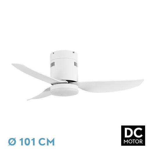 Ventilador Dc Borax 20w Blanco 3aspas 6vel 3000-4000 -6500k 2350lm Remoto, Memoria, Temporizador 27x101x101cm_0