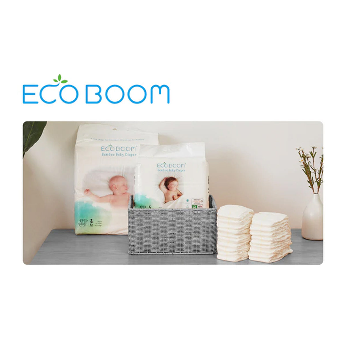 Fralda de Bambu Pure Premium ECO BOOM T3 (6 a 10 kg) 32 unidades