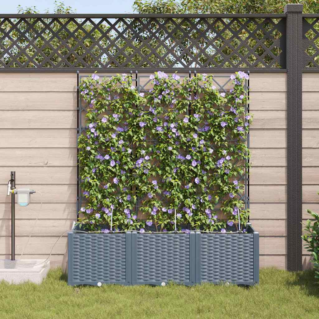 Macetero De Jardín 3 Uds. Gris Claro 120 X 40 X 142 Cm Pp_1