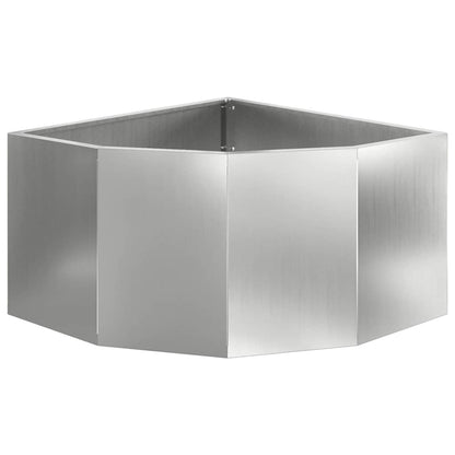 Macetero De Esquina Plateado 60 X 60 X 35 Cm Acero Galvanizado_4