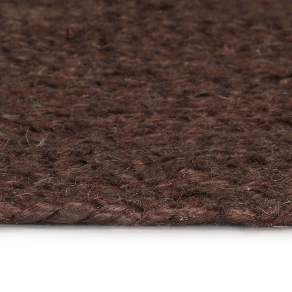 Vidaxl Alfombra De Yute Tejida A Mano Redonda Marrón 90 Cm_2
