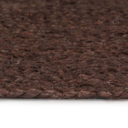 Vidaxl Alfombra De Yute Tejida A Mano Redonda Marrón 90 Cm_2
