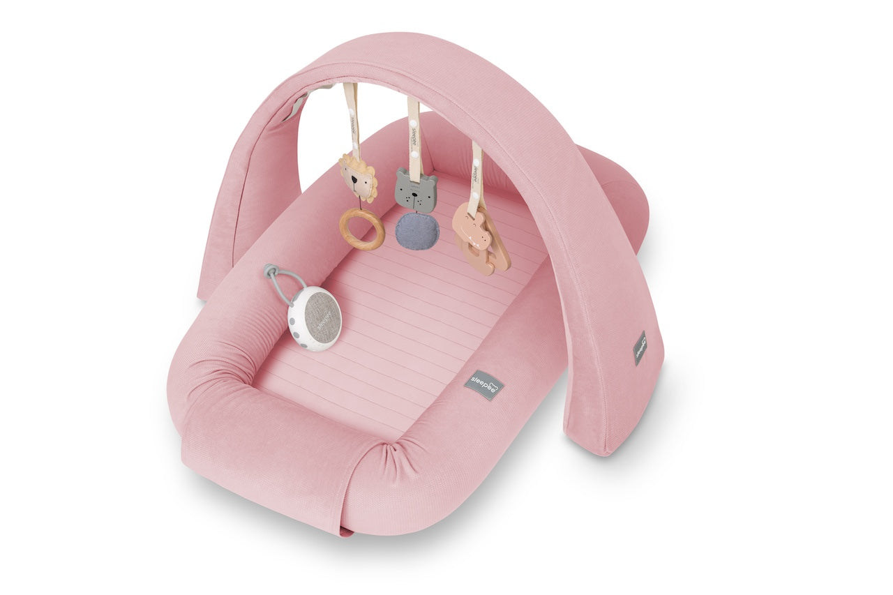 Cuna Nido 4 En 1 Con Caja Musical Y Arco De Juegos - Pink_0