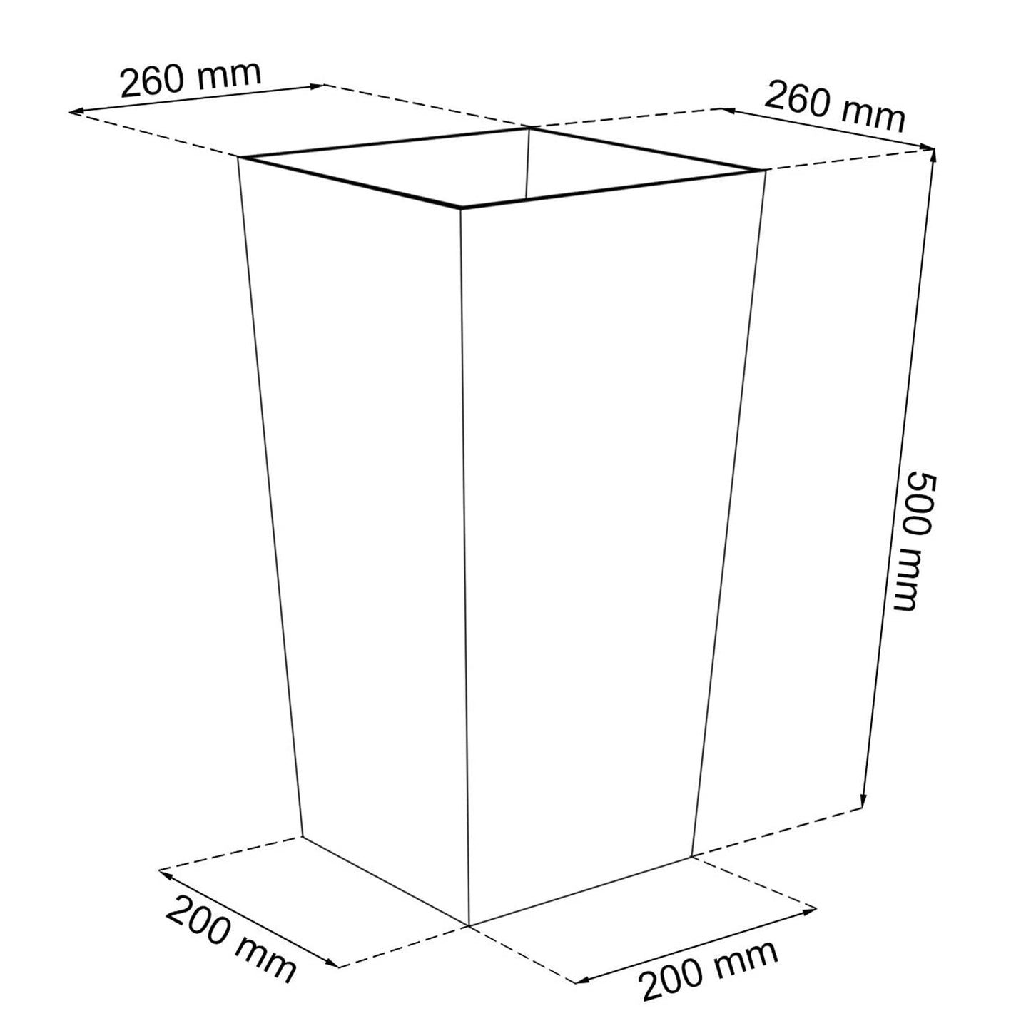 Macetero Zanvic Urbi 26,6 Litros De Plástico Fower Pot Con Interior Liner 27 X 27 X 50 Cm Blanco