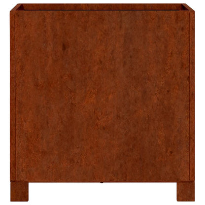 Jardinera Con Patas Acero Corten Oxidado 40x40x40 Cm_4