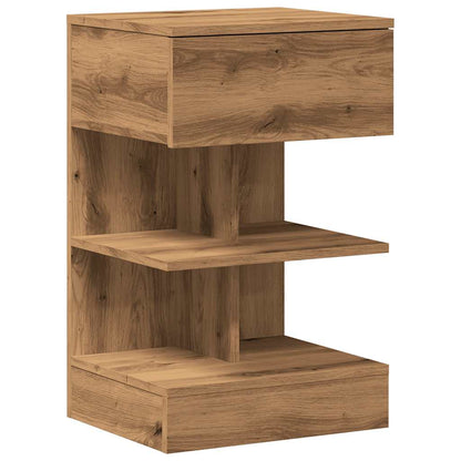 Mesita De Noche Madera De Ingeniería Roble Artisan 40x35x65 Cm_0