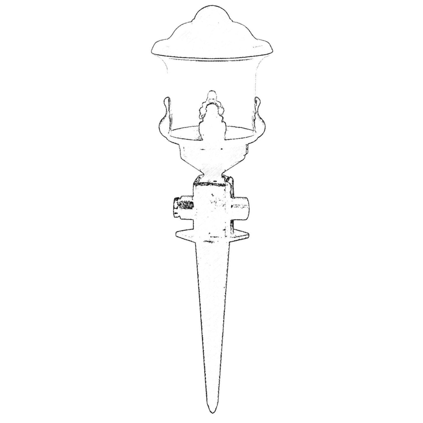 Aplique De Pared Tridente Para Exterior, Abs , Negro, 20x20x50, Casquillo E 27 Max 60 W