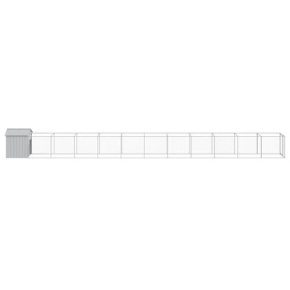 Vidaxl Caseta Perro Tejado Acero Galvanizado Gris Claro 117x1221x123cm_3
