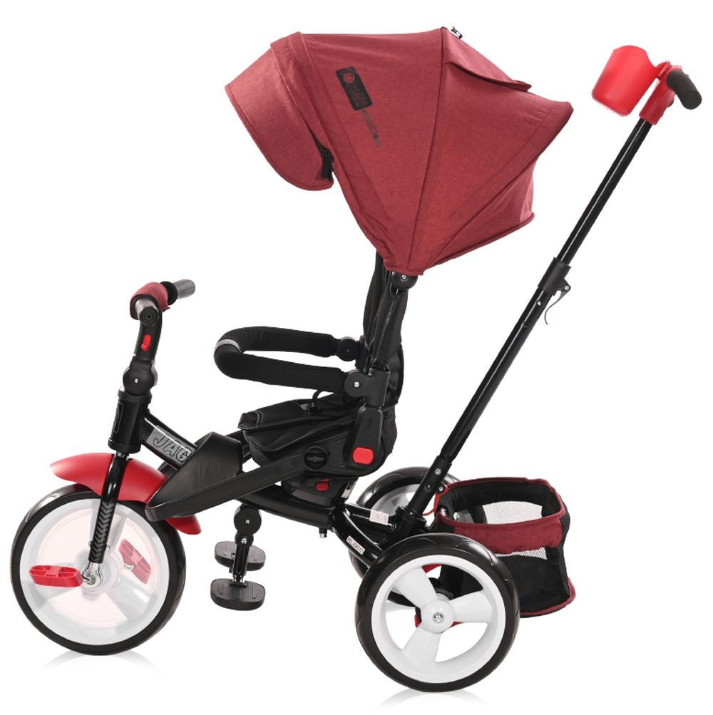 Triciclo Evolutivo Jaguar Con Capota , Asiento Giratorio 360º Y Ruedas Eva Red Black Luxe_1