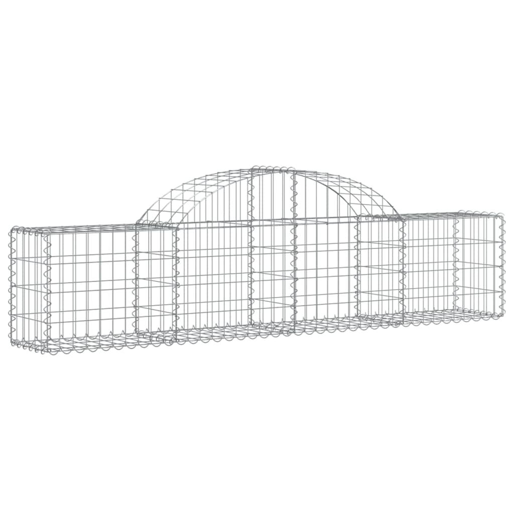 Cestas De Gaviones 7 Uds Forma De Arco Hierro 200x30x40/60 Cm_2