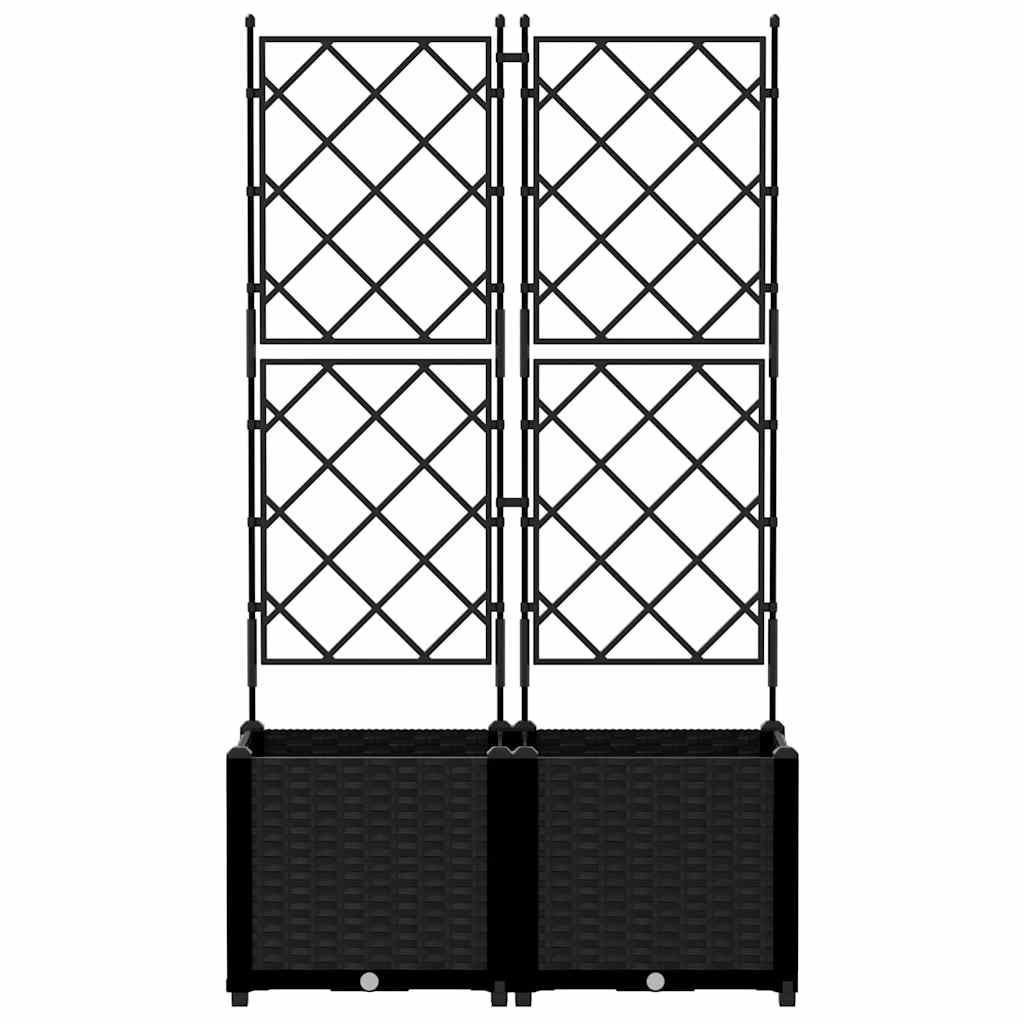 Macetero De Jardín 2 Uds. Negro 80 X 40 X 143 Cm Pp_4