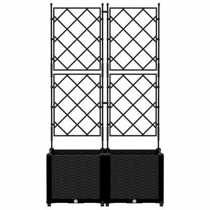 Macetero De Jardín 2 Uds. Negro 80 X 40 X 143 Cm Pp_4