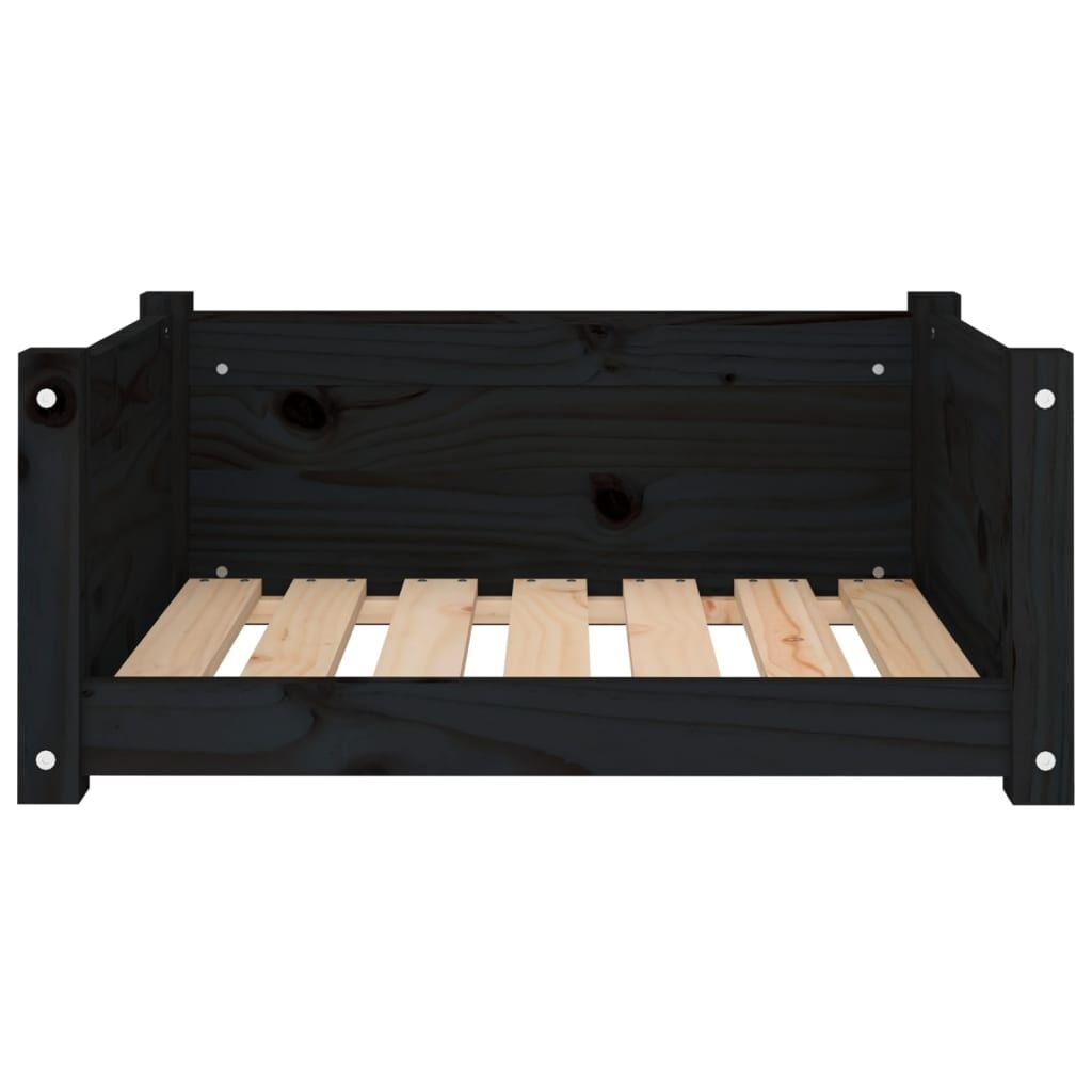Vidaxl Cama Para Perros Madera Maciza De Pino Negro 65,5x50,5x28 Cm_4