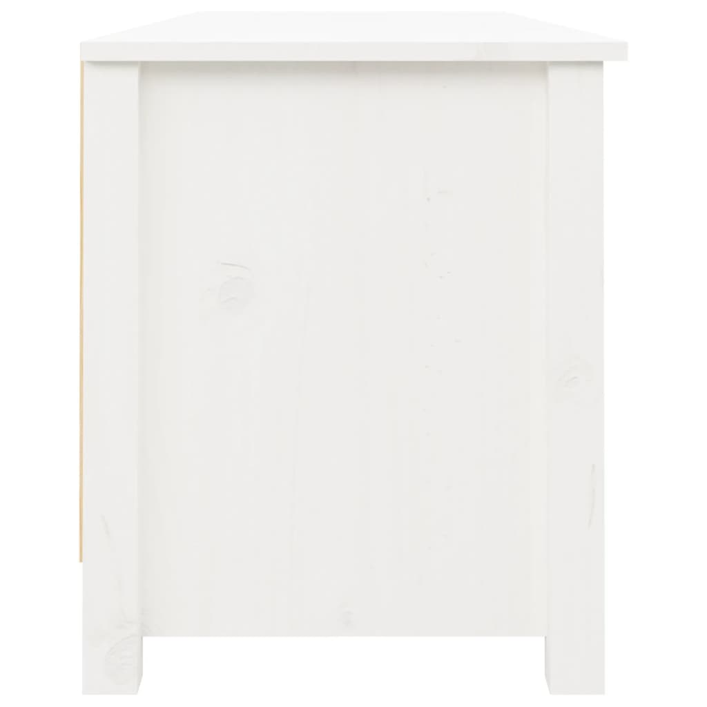 Banco Zapatero Madera Maciza De Pino Blanco 110x38x45,5 Cm / Vetonek_2