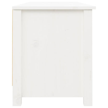 Banco Zapatero Madera Maciza De Pino Blanco 110x38x45,5 Cm / Vetonek_2