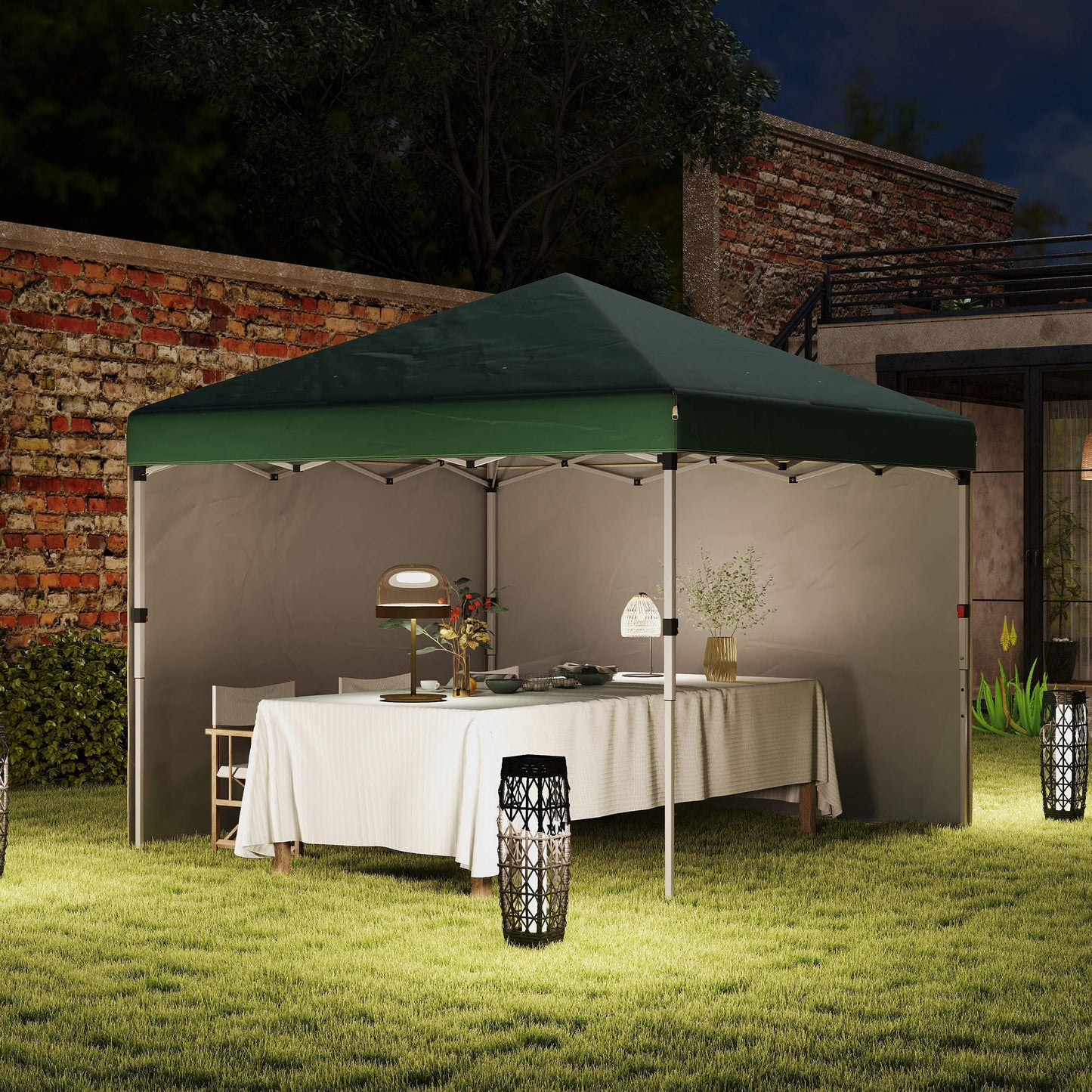 Outsunny Carpa Plegable 3x3 M Con Altura Ajustable Y Bolsa De Transporte Verde_3