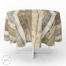 Mantel Hule Redondo Tablones Madera Impermeable Antimanchas Pvc Ø 140 Cm. Uso Interior Y Exterior