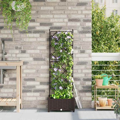 Vidaxl Maceta De Jardín Con Enrejado Marrón 40 X 40 X 125.5 Cm Pp_1