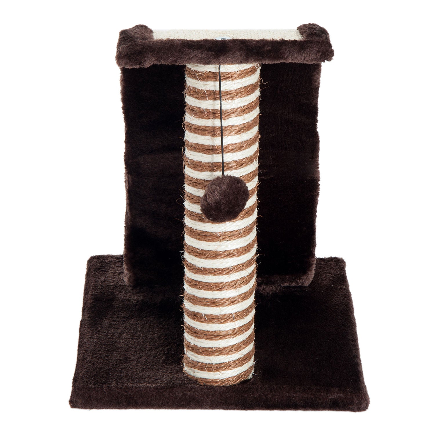 Pawhut Rascador Árbol Para Gatos De Sisal Para Jugar Y Arañar Marrón Crema_3