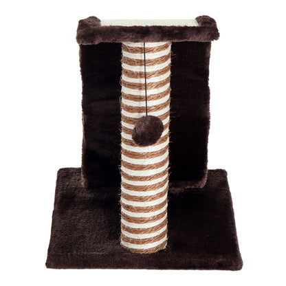 Pawhut Rascador Árbol Para Gatos De Sisal Para Jugar Y Arañar Marrón Crema_3