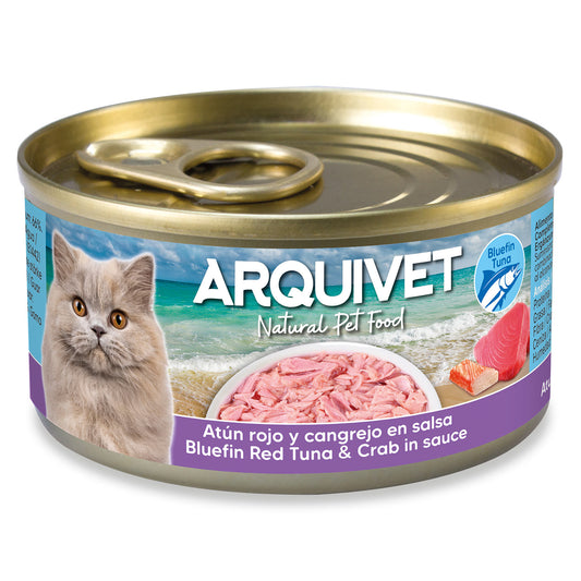 Atum rabilho e caranguejo em molho Arquivet 80 g Alimento húmido para gatos