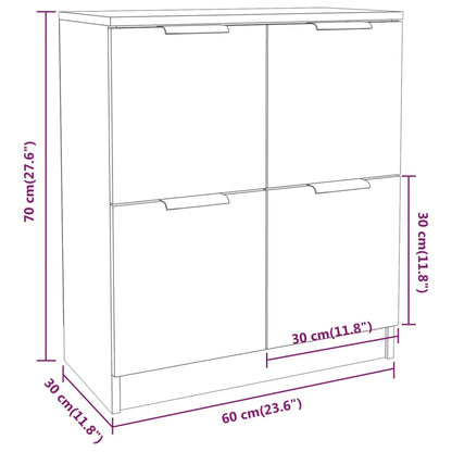 Aparador De Madera Contrachapada Negro 60x30x70 Cm / Vetonek_3