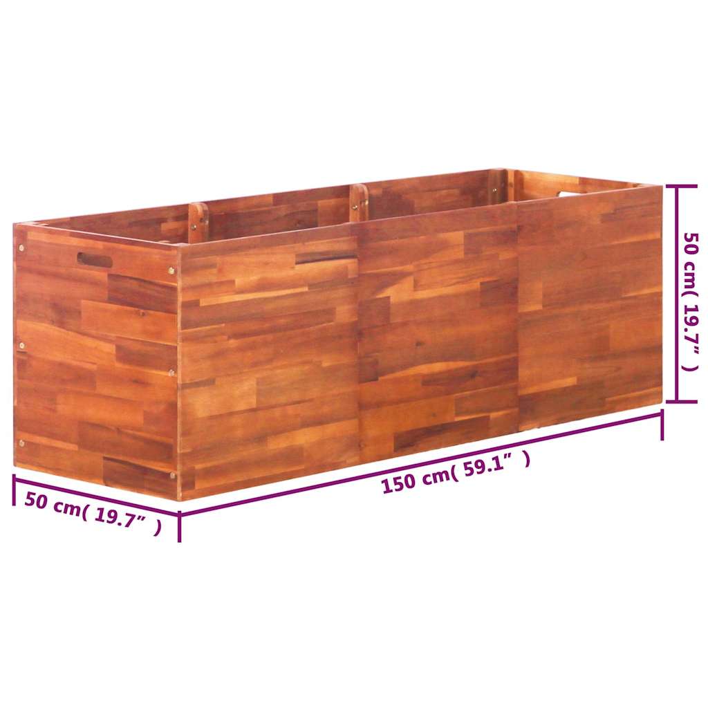 Arriate De Madera De Acacia 150x50x50 Cm_5