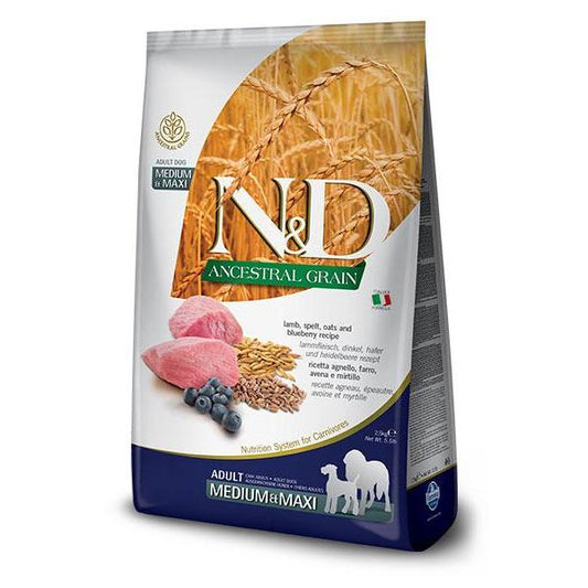 Ração para cães ND Ancestral grain Medium Maxi Lamb Farmina 12 kg