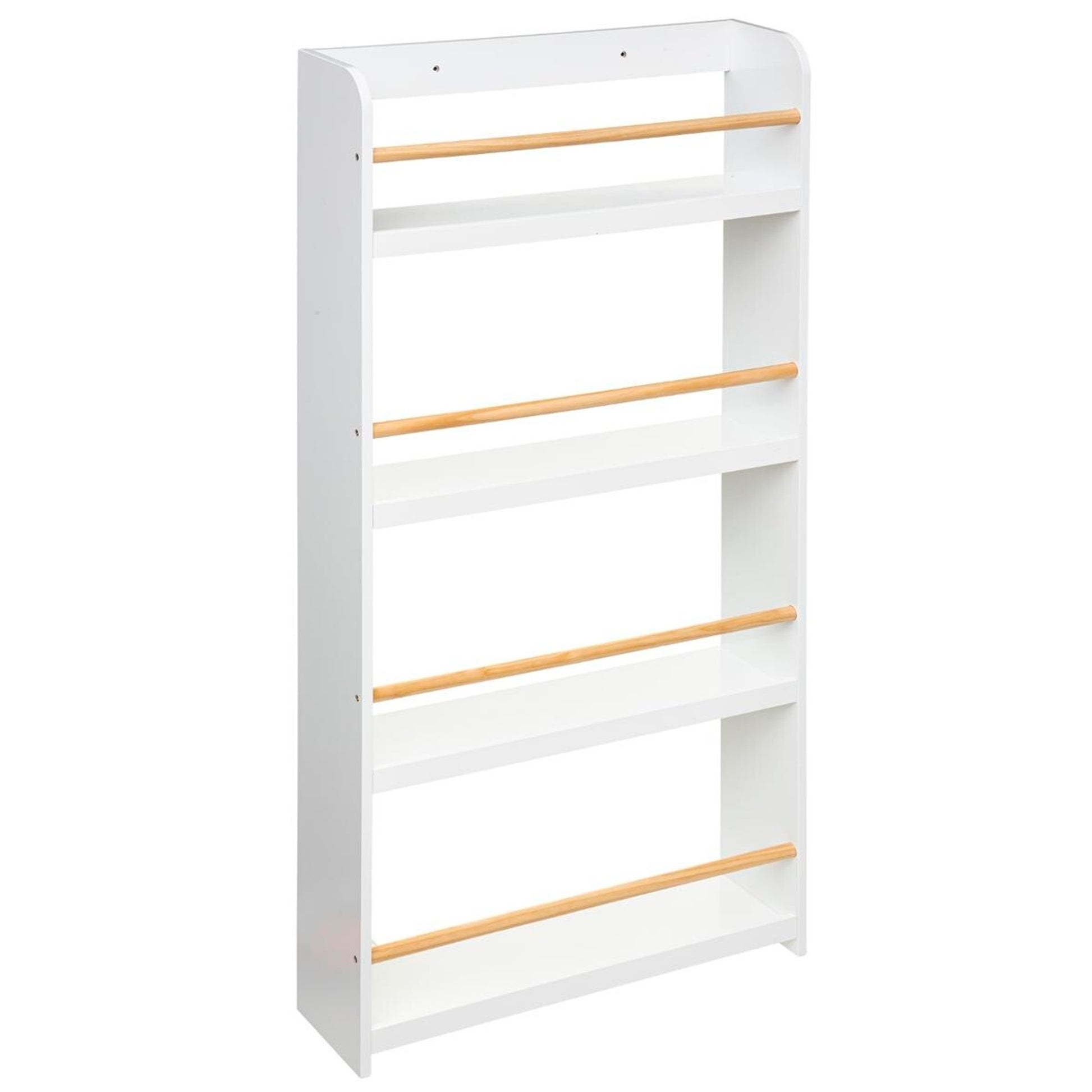Well Home - Estantería Biblioteca Clásica De Madera - Color Blanco - 4 Pisos - 118 X 55 Cm_0