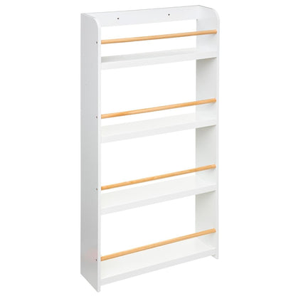 Well Home - Estantería Biblioteca Clásica De Madera - Color Blanco - 4 Pisos - 118 X 55 Cm_0