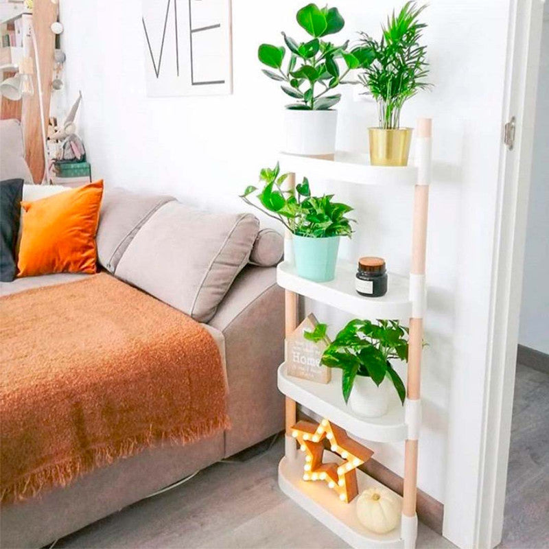 Soporte Modular Citysens De 4 Bandejas – Blanco, Polipropileno 100% Reciclado Y Madera Ecológica Pefc_1