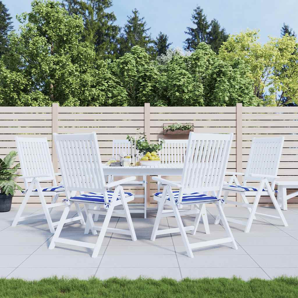 Vidaxl Cojines Silla Jardín 6 Uds Tela A Rayas Azul Y Blanco 40x40x4cm_1