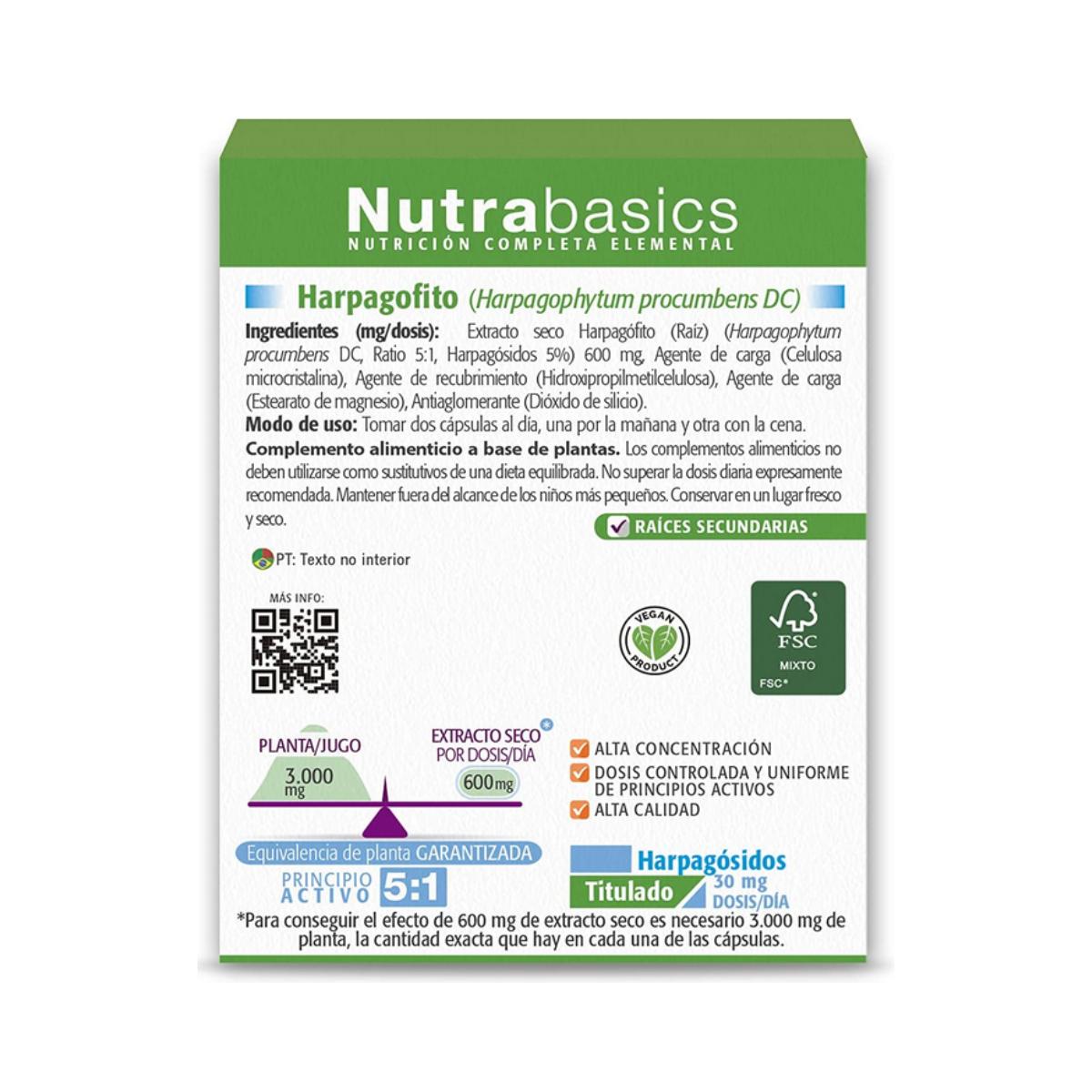 Harpagofito Nutrabásicos Drasanvi 60 cápsulas