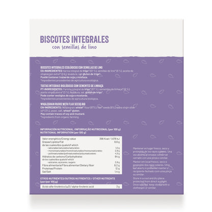 Biscotes integrales con semillas de lino SORIA NATURAL 270 g