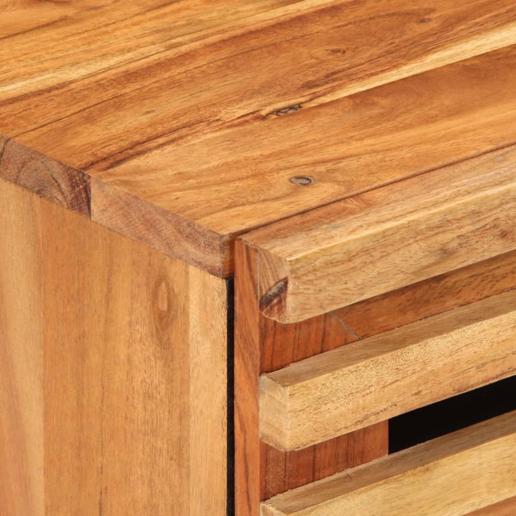 Mesita De Noche Madera Maciza Mango Marrón 50x34x60 Cm_4