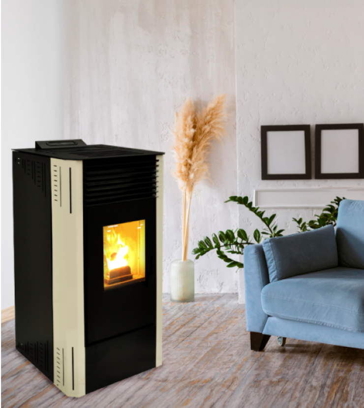 Fabricalor Estufa De Pellets Classic Plus 10 Marfil Ventilada_0