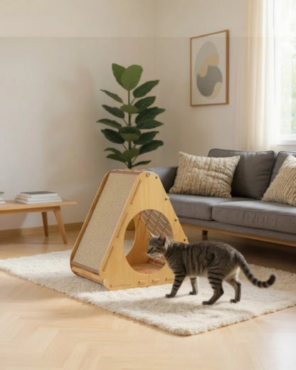 Casa Para Gatos Aurea Con Rascador De Sisal Y Refugio De Descanso Althea Living 66x52x55cm_4