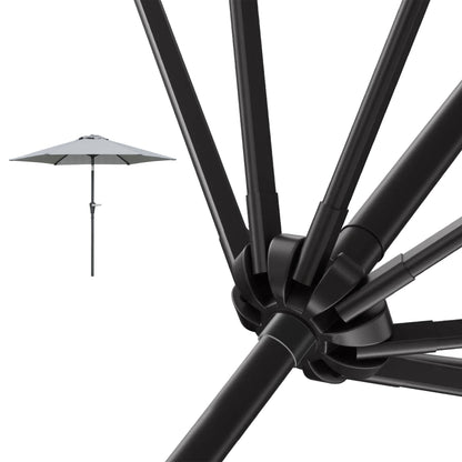Outsunny Sombrilla Terraza Exterior Ø230 Cm Con Ángulo Ajustable Gris_3