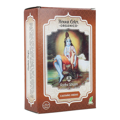 Radhe Shyam Corante Henna Castanho Médio em Pó 100 g
