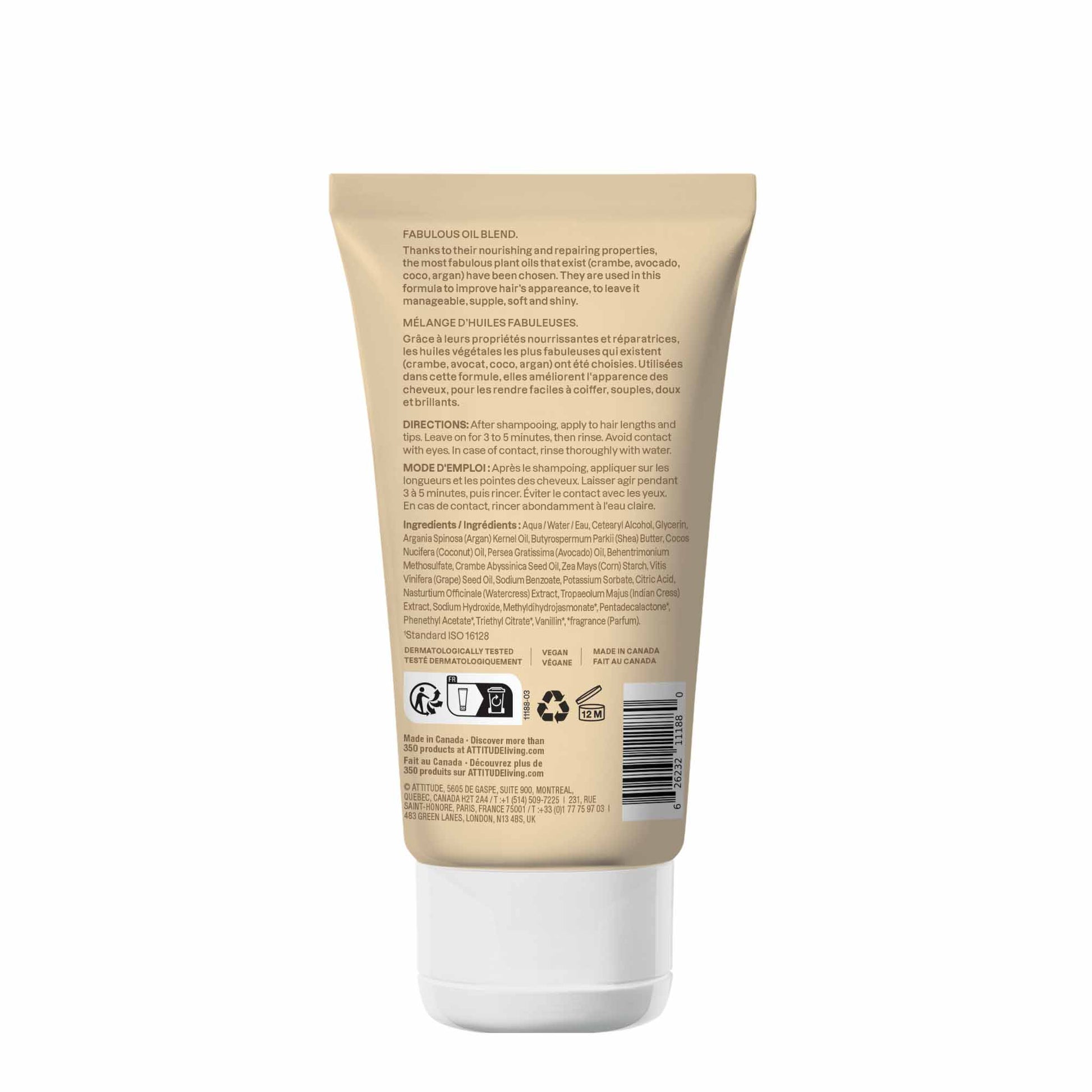 Mascarilla capilar reparadora Super Leaves Fabulous Oils Blend Attitude