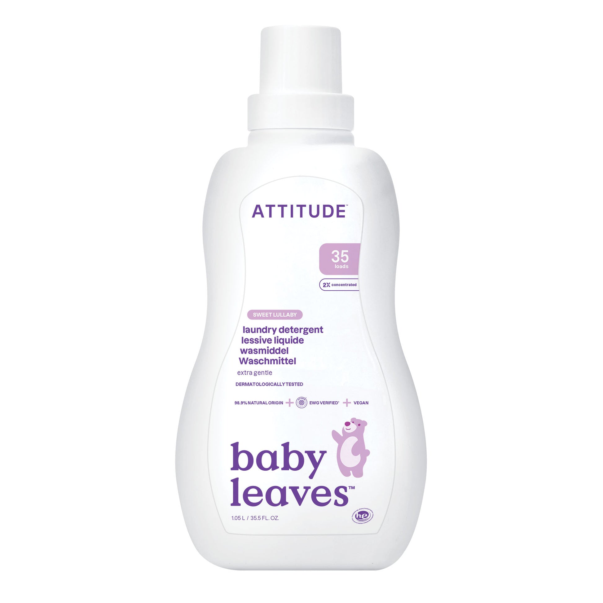 Detergente para ropa Baby Leaves Sweet Lullaby Attitude 35 lavados