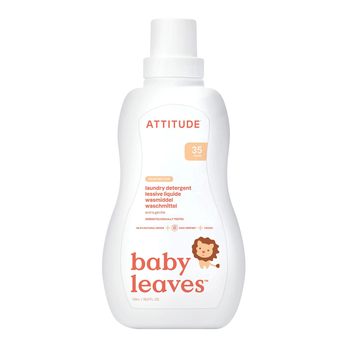 Detergente líquido para pele sensível, Attitude, aroma de pêra, 1,05 L