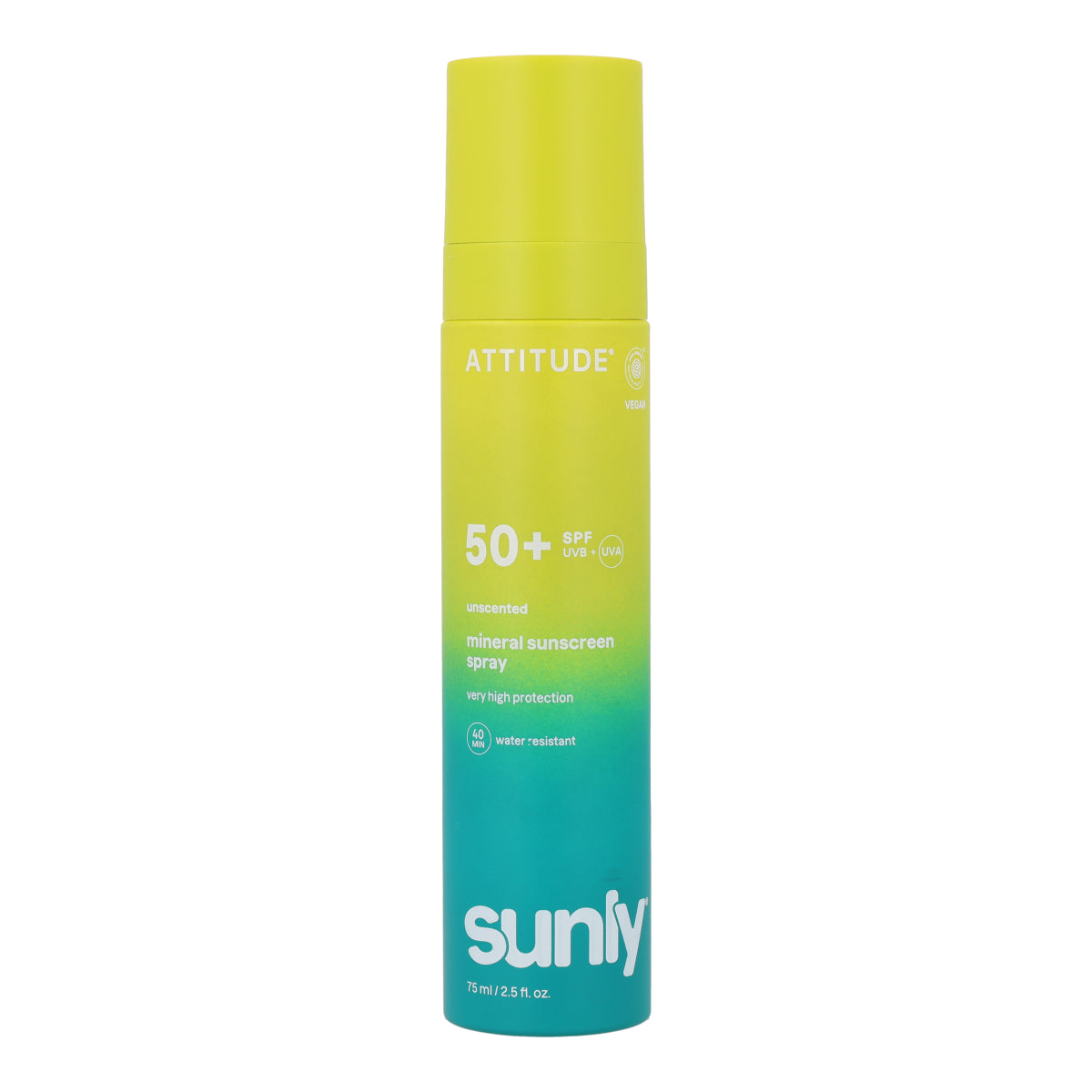 Mineral sunscreen Spray Face & Body SPF 50 unscented Attitude Sunly 75 ml